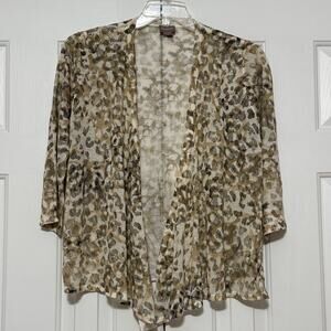 NWT Chico's Yelena Convertible Animal Print Cardigan, Size 2